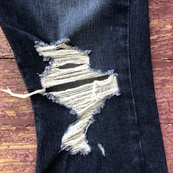Paige Verdugo Ankle Jeans Dark Wash Distressed Skinny Stretch Size 28 - Picture 4 of 13